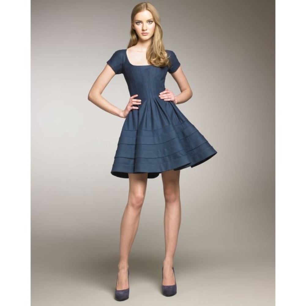 NWT $2300 Zac Posen Dark Green Dress Size 12
